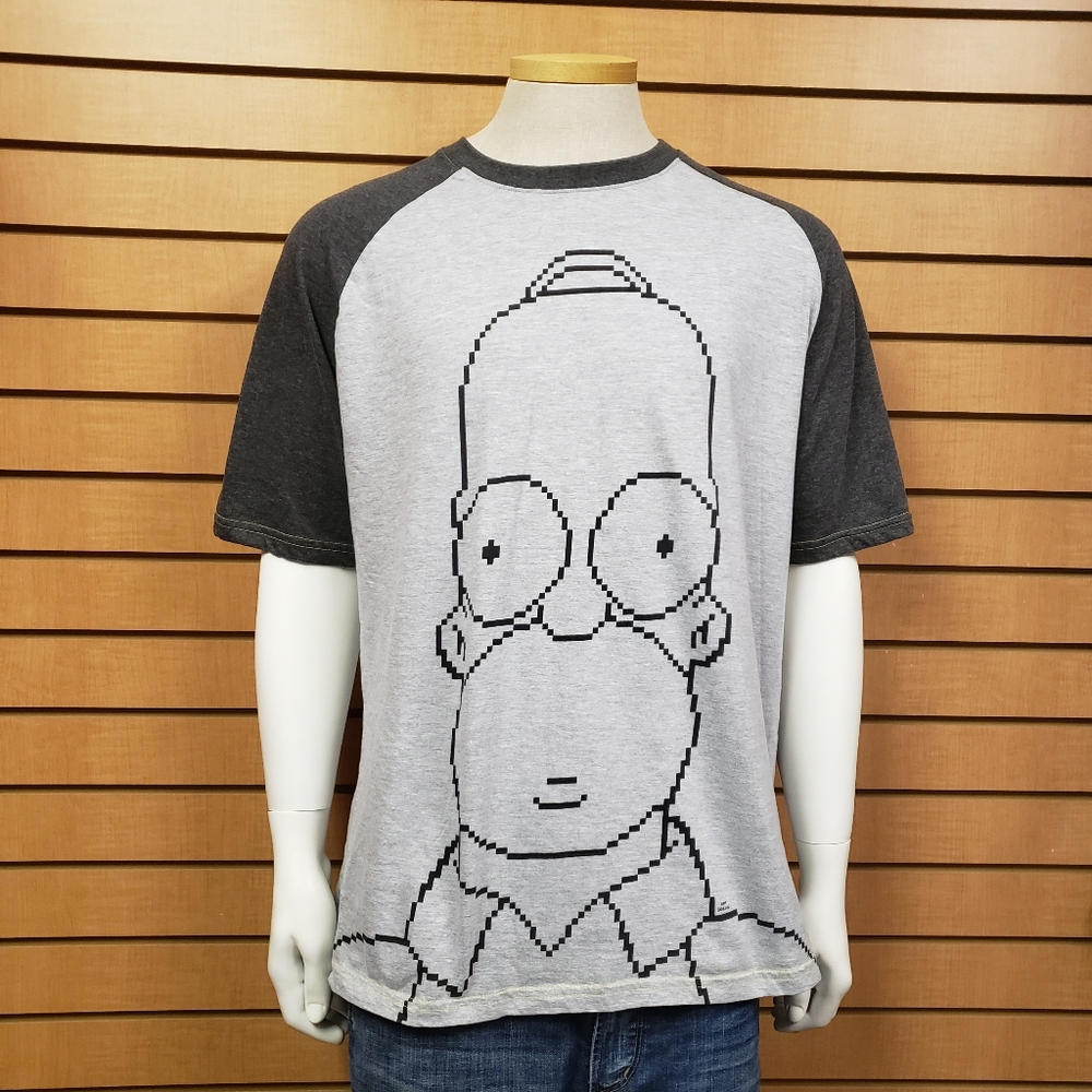 The Simpsons Homer Simpson Short Sleeve Gray Graphic T-shirt Size XL